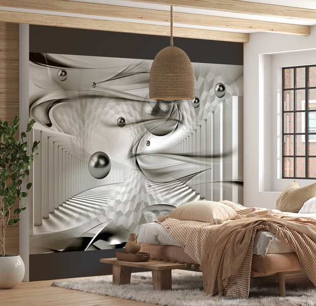 3D Illusion Wallpaper Wall Mural - Geometric Storm 39"Wx27"H