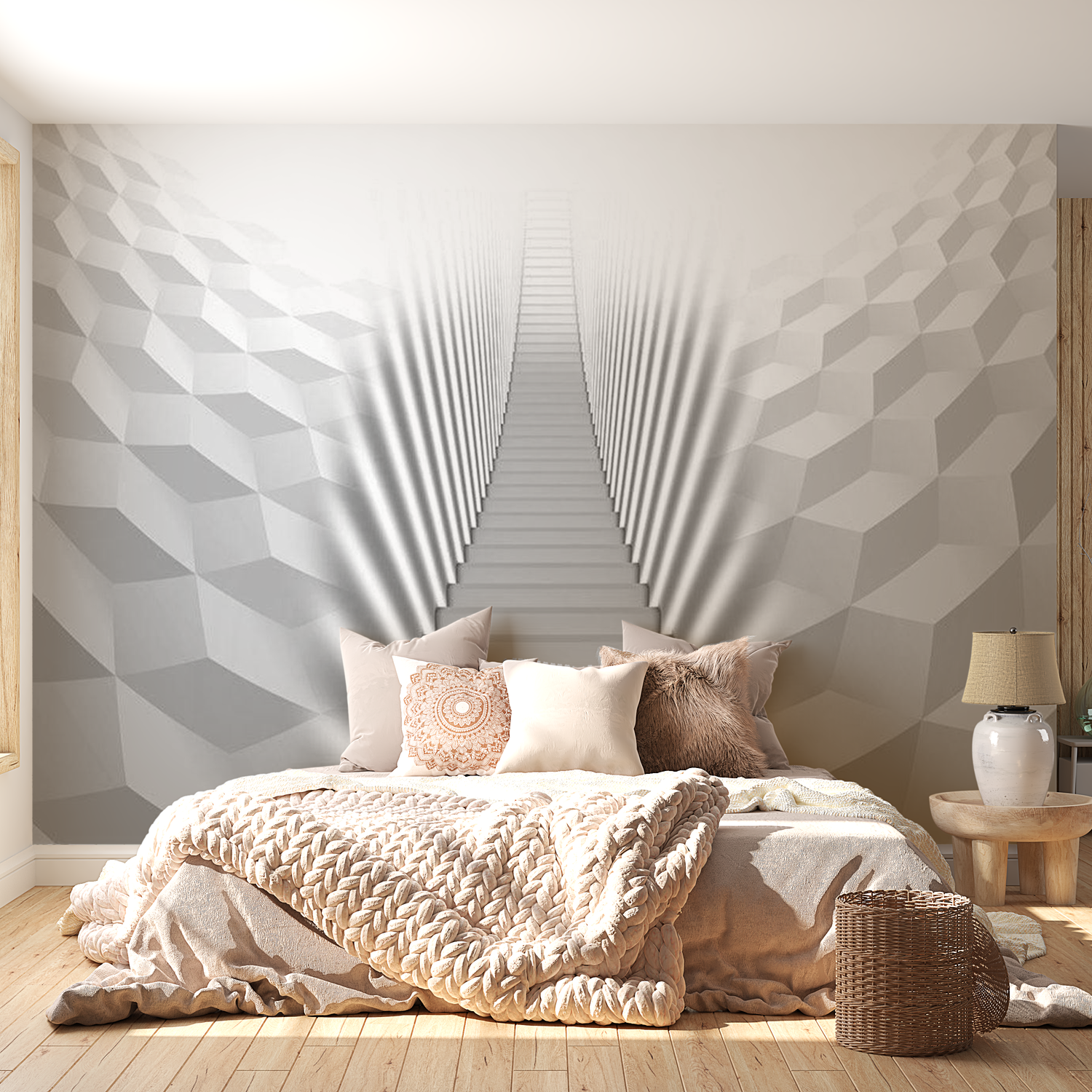 3D Illusion Wallpaper Wall Mural - Mneme 39"Wx27"H