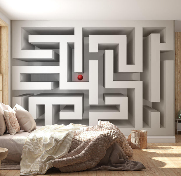 3D Illusion Wallpaper Wall Mural - Labyrinth