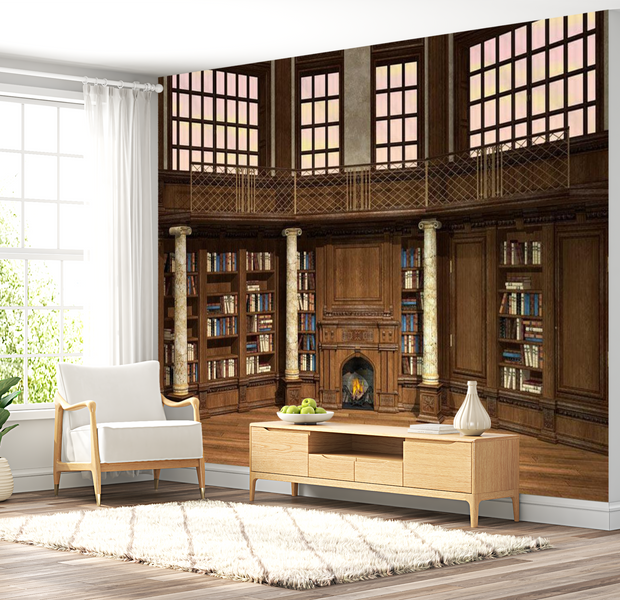 3D Illusion Wallpaper Wall Mural - Library Of Dreams