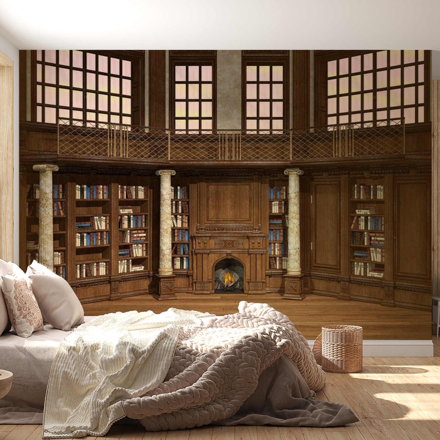 3D Illusion Wallpaper Wall Mural - Library Of Dreams 39"Wx27"H
