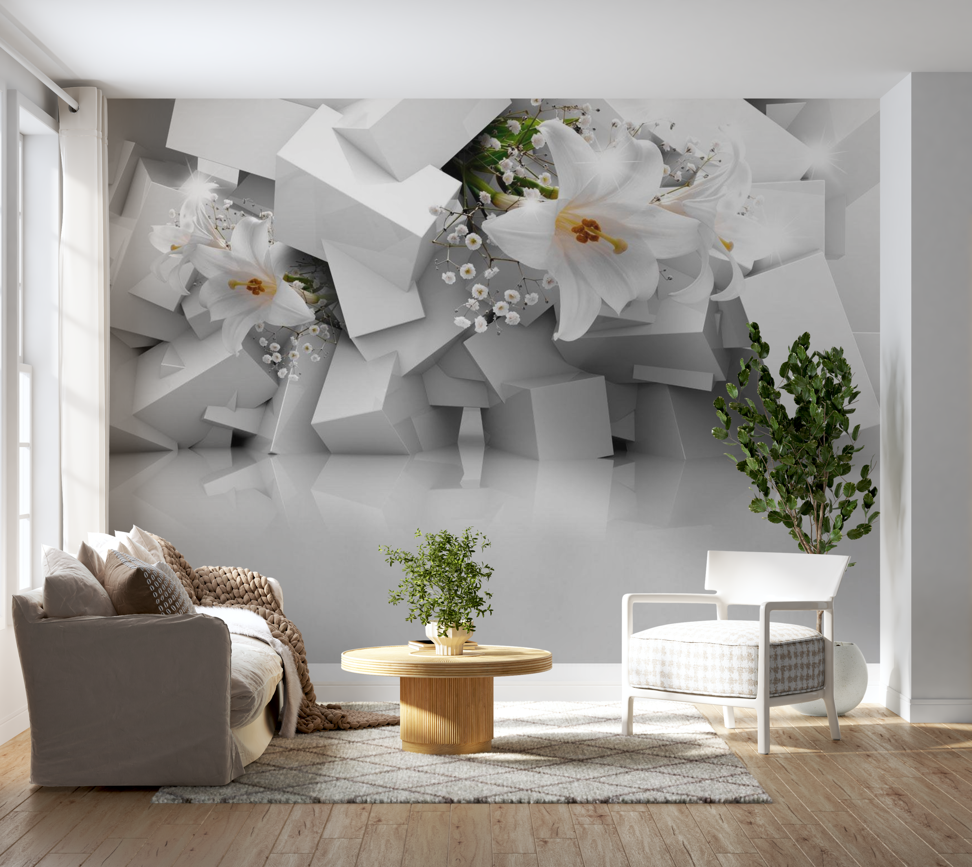 3D Illusion Wallpaper Wall Mural - Lost In Chaos 39"Wx27"H