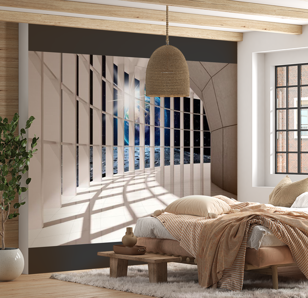 3D Illusion Wallpaper Wall Mural - Lunar Passage 39"Wx27"H