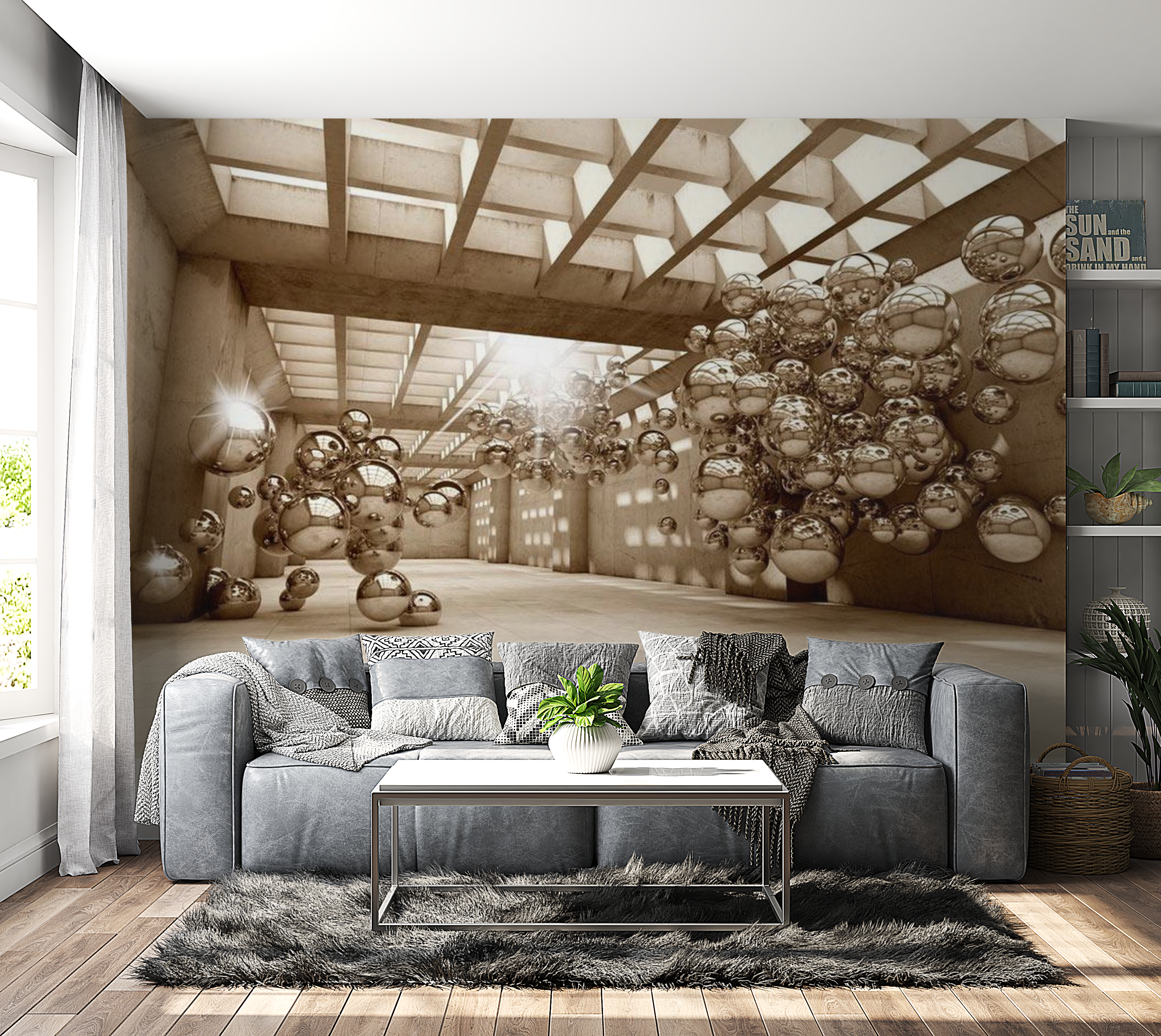 3D Illusion Wallpaper Wall Mural - Misterious Corridor