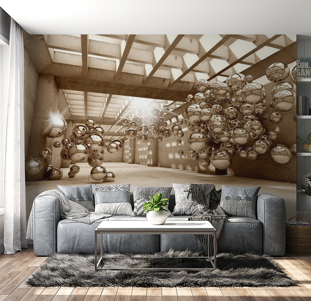 3D Illusion Wallpaper Wall Mural - Misterious Corridor