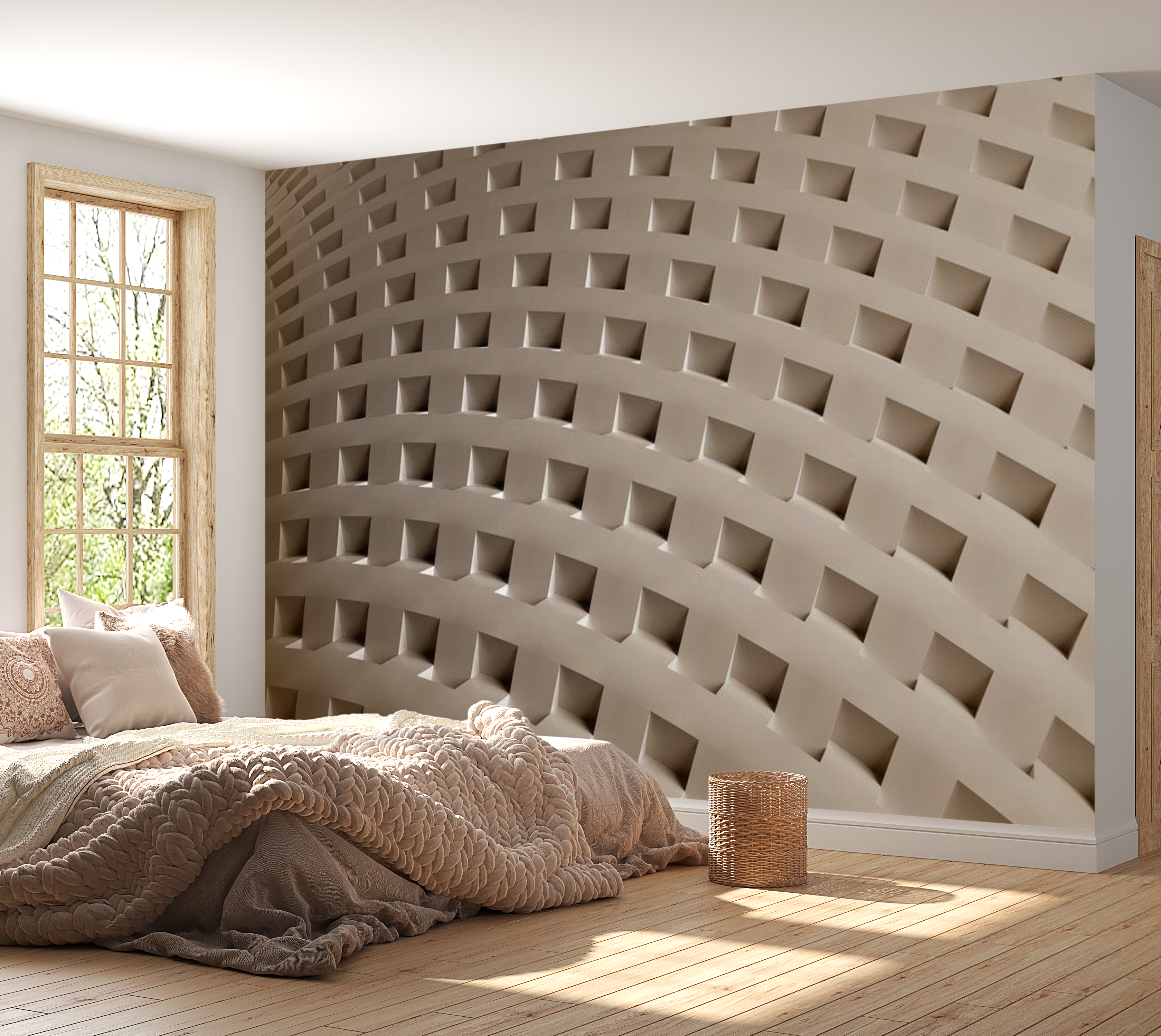 3D Illusion Wallpaper Wall Mural - Modern Construction