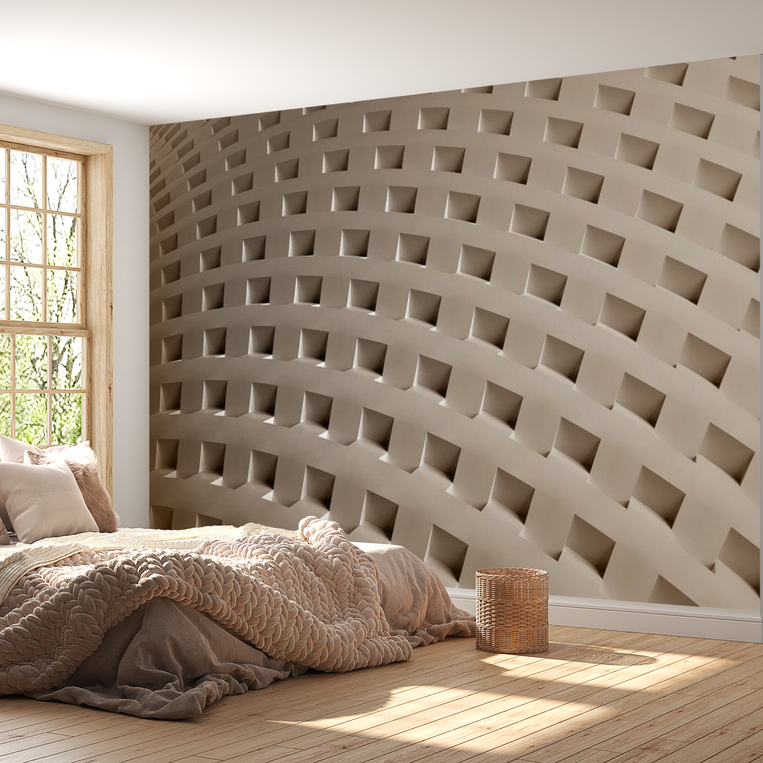 3D Illusion Wallpaper Wall Mural - The Construction Of Modernity 39"Wx27"H