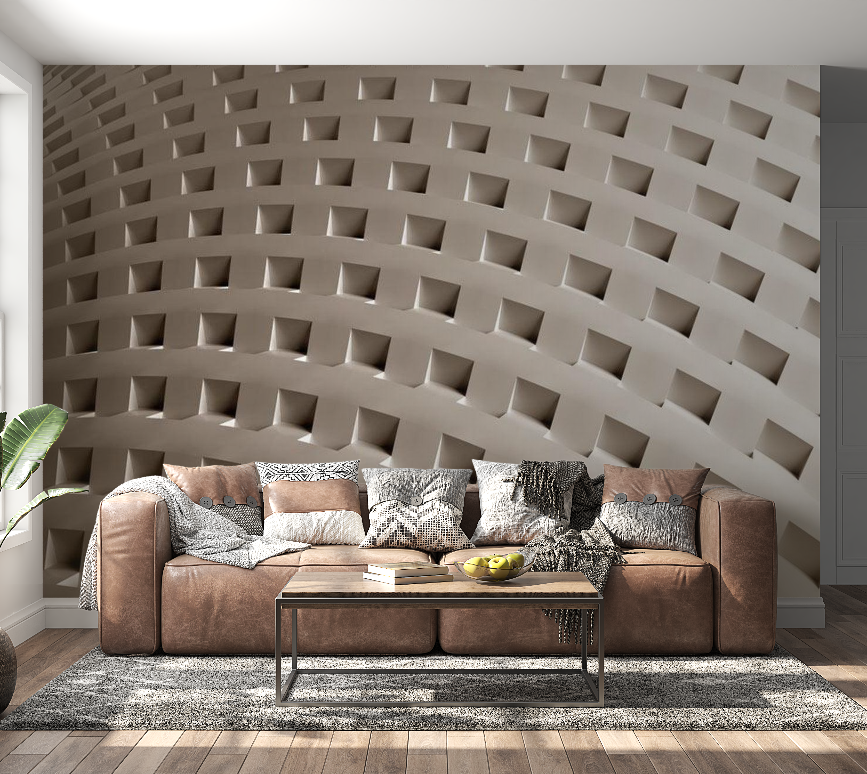 3D Illusion Wallpaper Wall Mural - The Construction Of Modernity 39"Wx27"H