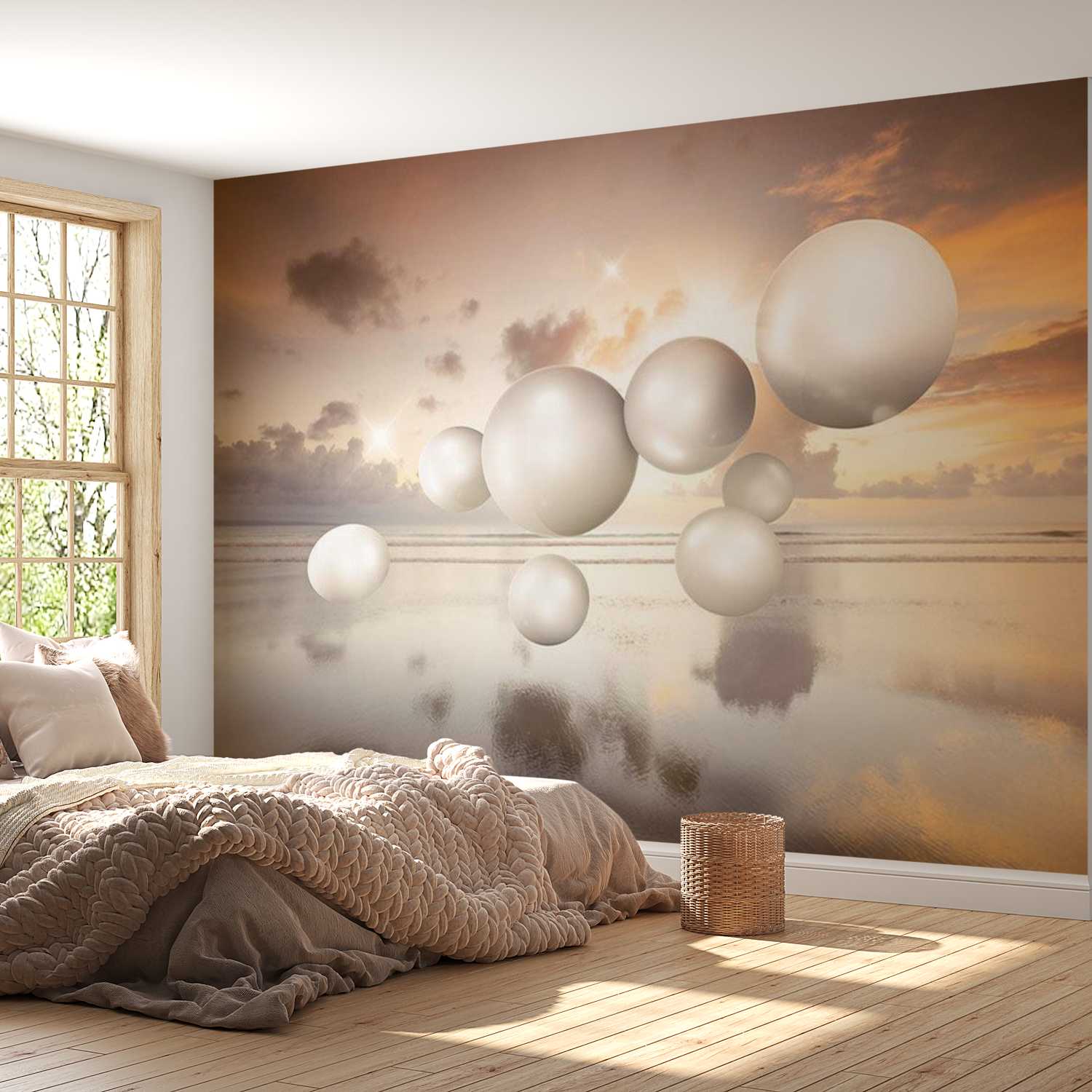 3D Illusion Wallpaper Wall Mural - Morning Jewels 39"Wx27"H