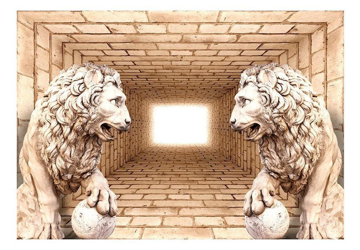 3D Illusion Wallpaper Wall Mural - Mystery Of Lions