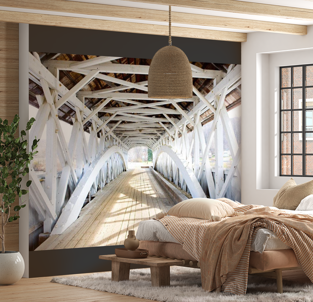 3D Illusion Wallpaper Wall Mural - Old Bridge
