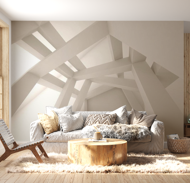 3D Illusion Wallpaper Wall Mural - Creamy Creation 39"Wx27"H