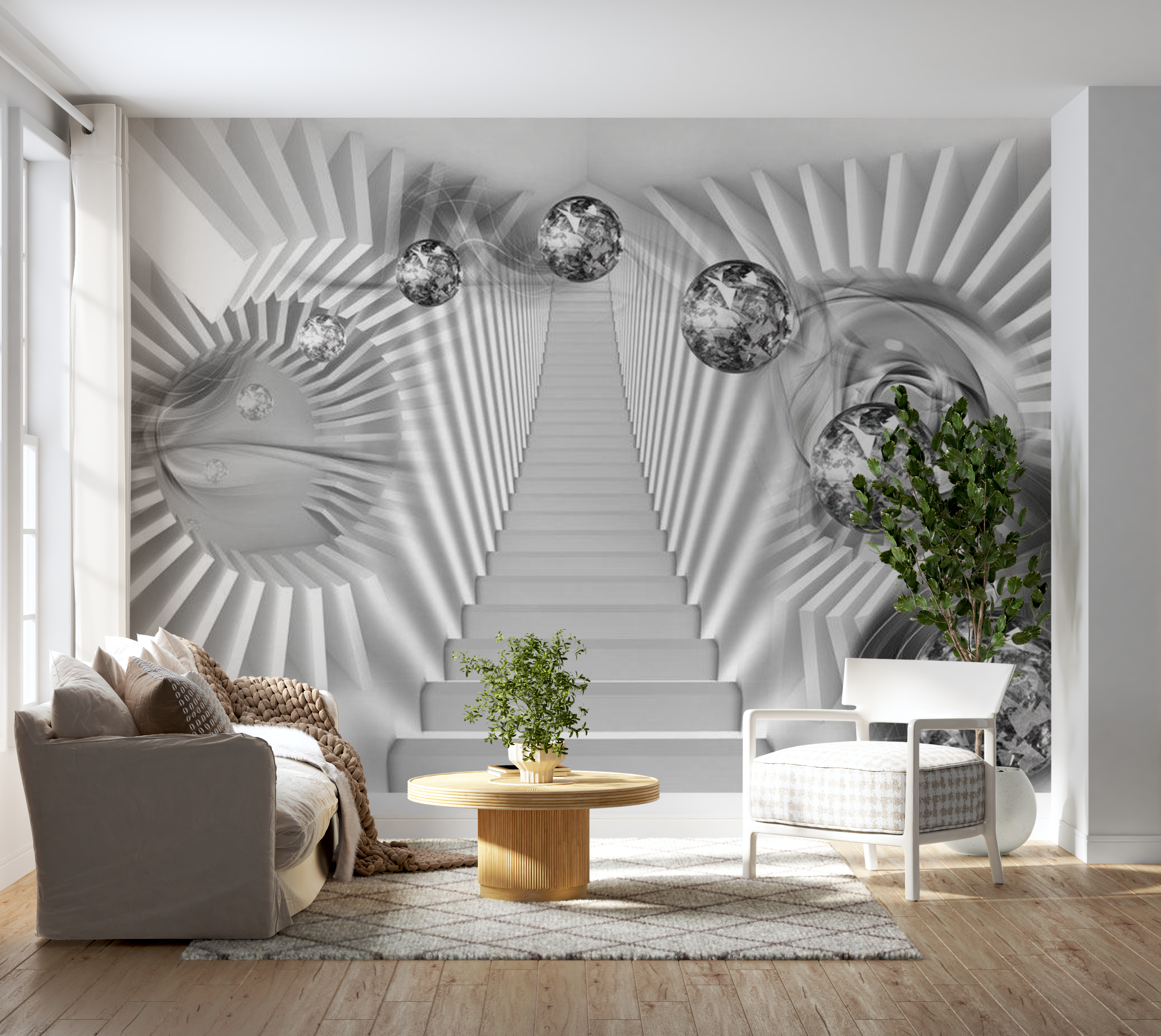 3D Illusion Wallpaper Wall Mural - Optical Fantasy