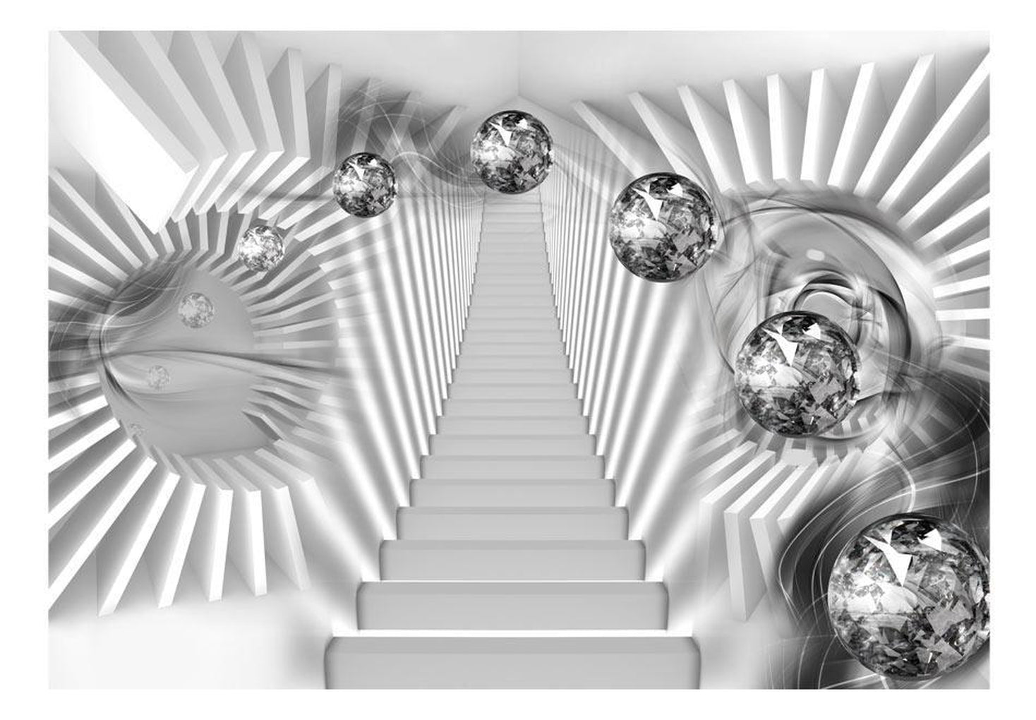 Wall mural - Silver Stairs-TipTopHomeDecor