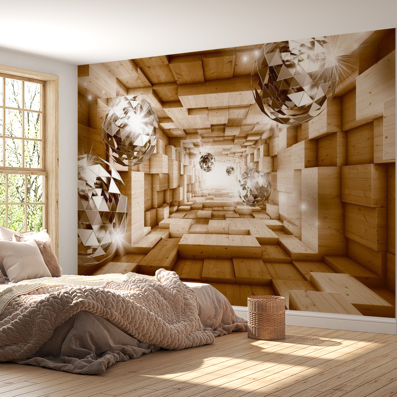 3D Illusion Wallpaper Wall Mural - The Road To The Light 39"Wx27"H