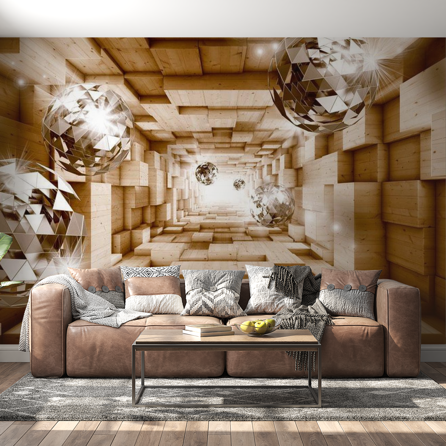 3D Illusion Wallpaper Wall Mural - The Road To The Light 39"Wx27"H