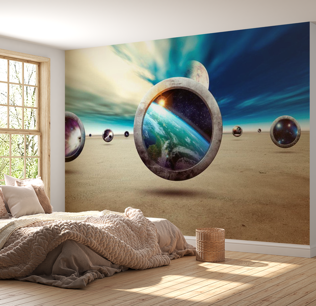 3D Illusion Wallpaper Wall Mural - Planet Walk