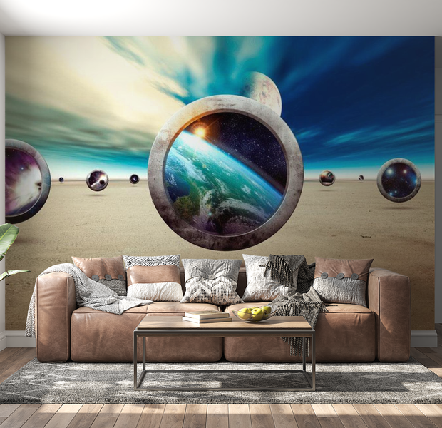3D Illusion Wallpaper Wall Mural - Planet Walk 39"Wx27"H