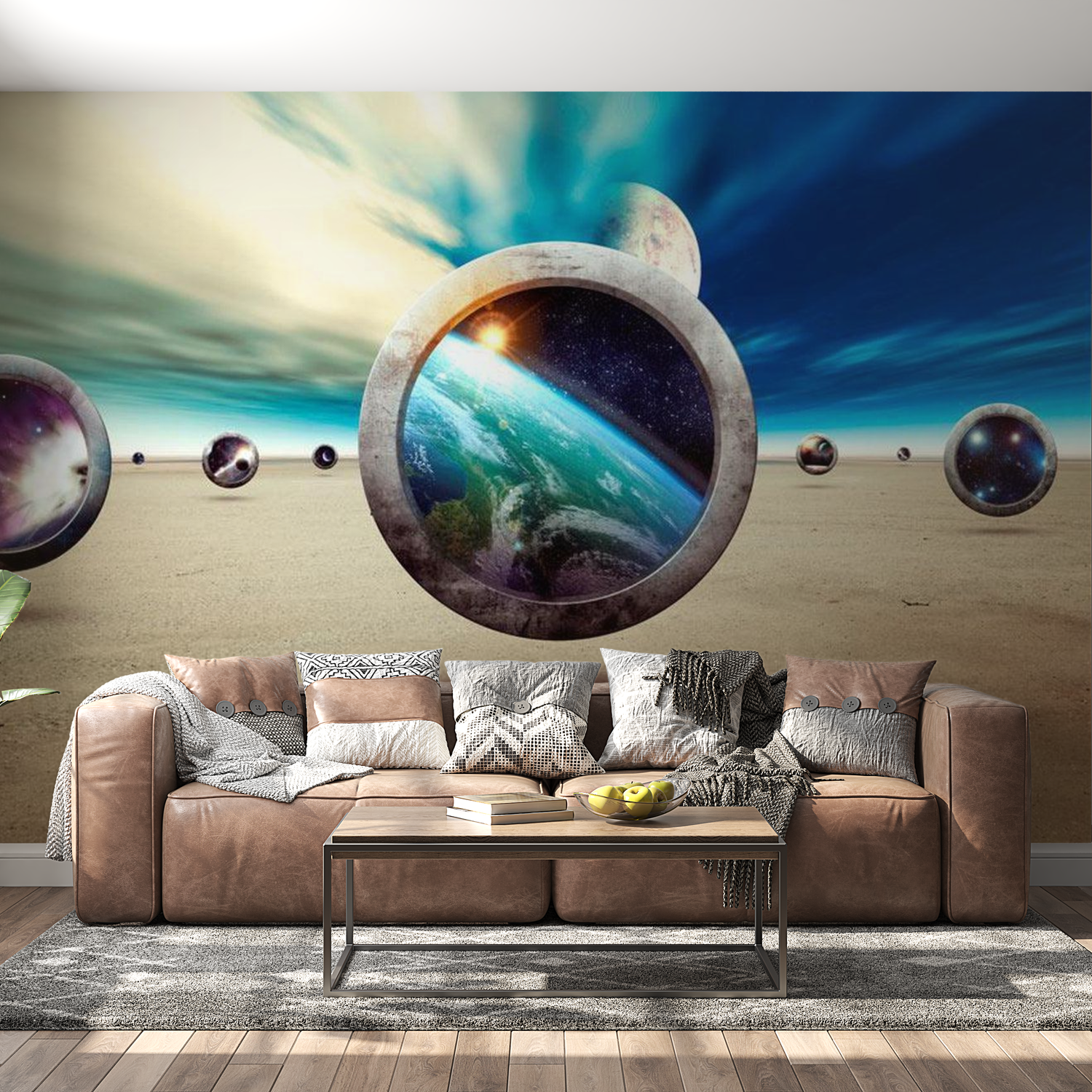 3D Illusion Wallpaper Wall Mural - Planet Walk 39"Wx27"H