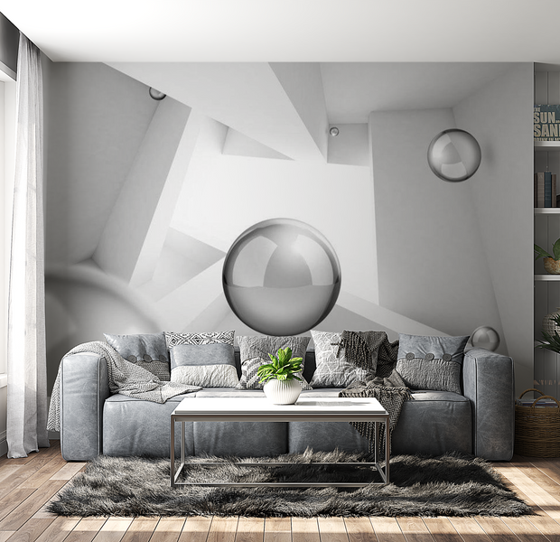 3D Illusion Wallpaper Wall Mural - Play With Balls 39"Wx27"H