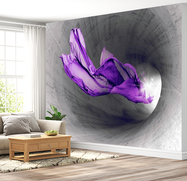 3D Illusion Wallpaper Wall Mural - Purple Apparition