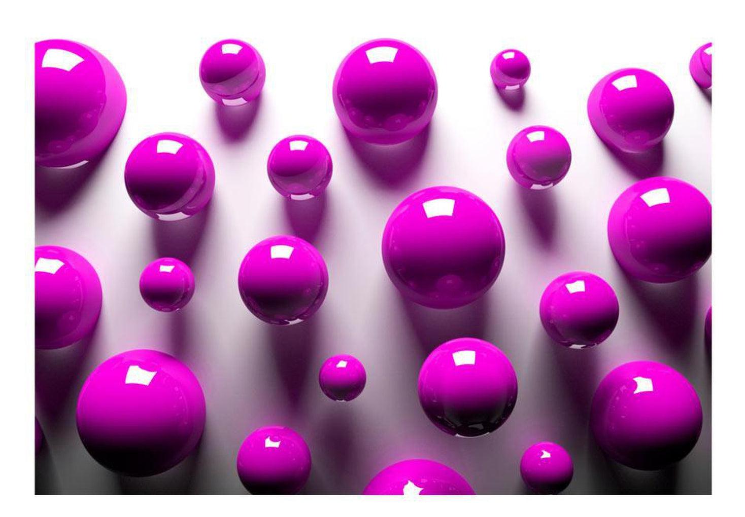 3D Illusion Wallpaper Wall Mural - Purple Balls