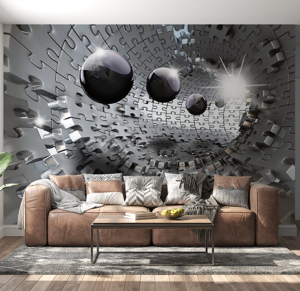 3D Illusion Wallpaper Wall Mural - Puzzle - Tunnel 39"Wx27"H