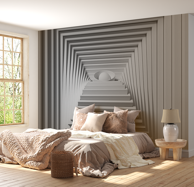 3D Illusion Wallpaper Wall Mural - Quadrangle Depth