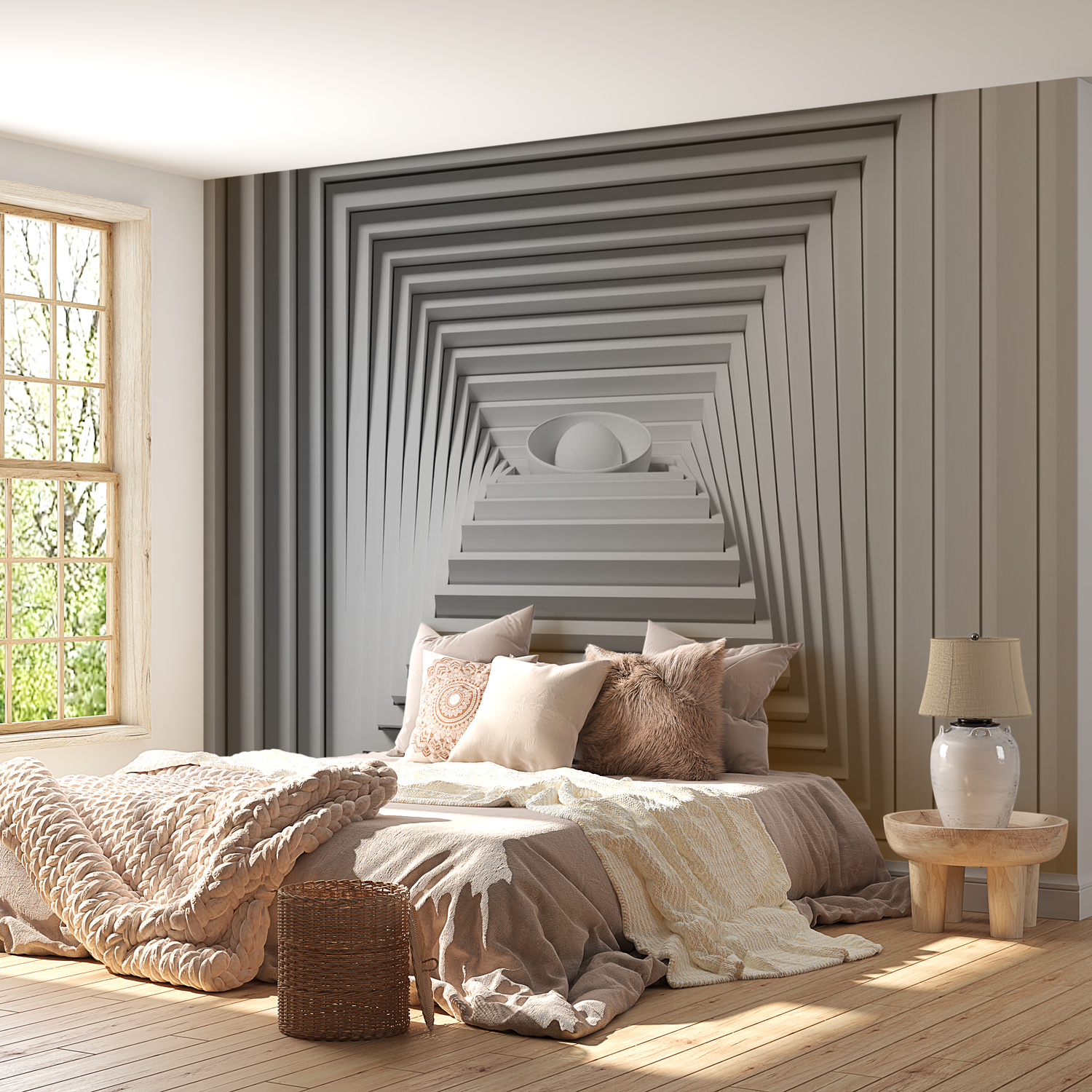3D Illusion Wallpaper Wall Mural - Quadrangle Depth 59.1"x41.3"
