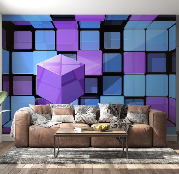 3D Illusion Wallpaper Wall Mural - Rubik's Cube: Variation 39"Wx27"H