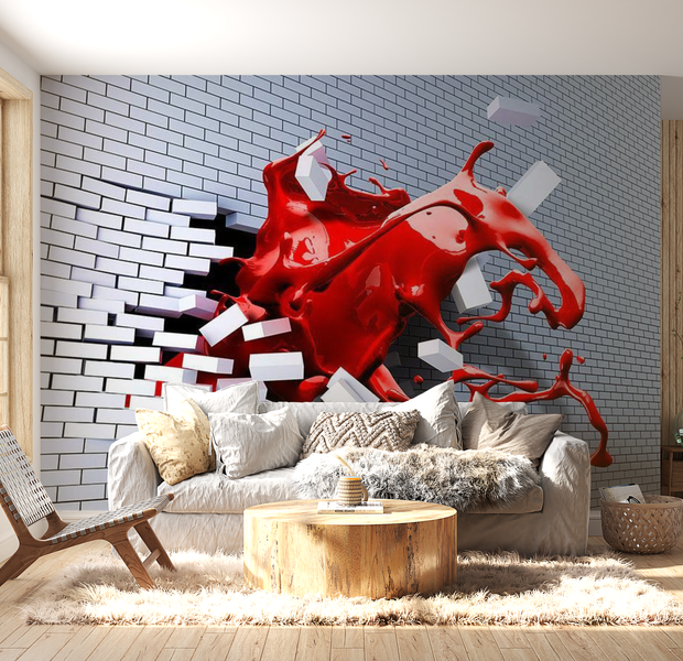 3D Illusion Wallpaper Wall Mural - Scarlet Inspiration 39"Wx27"H