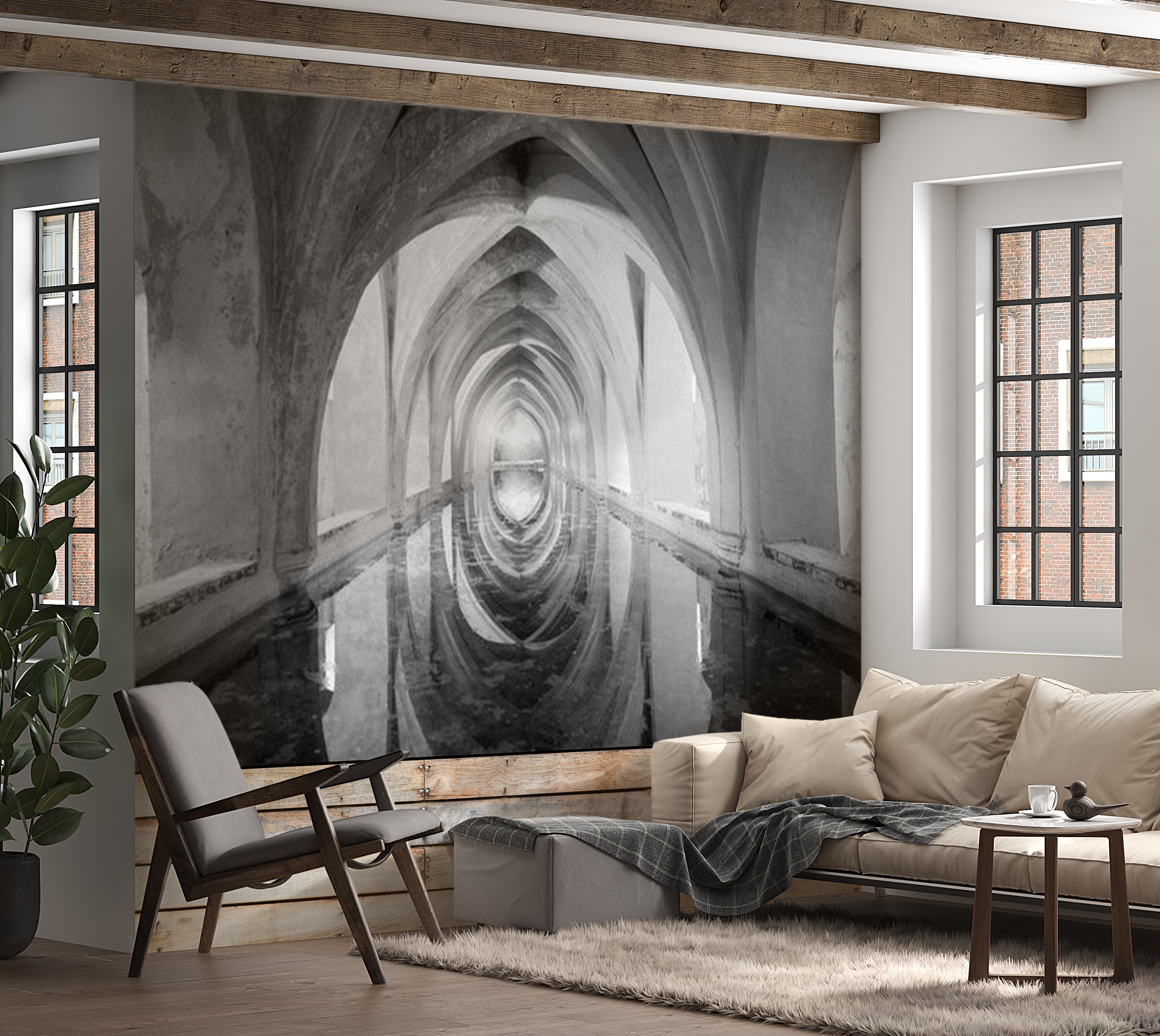 3D Illusion Wallpaper Wall Mural - Secret Passage 39"Wx27"H