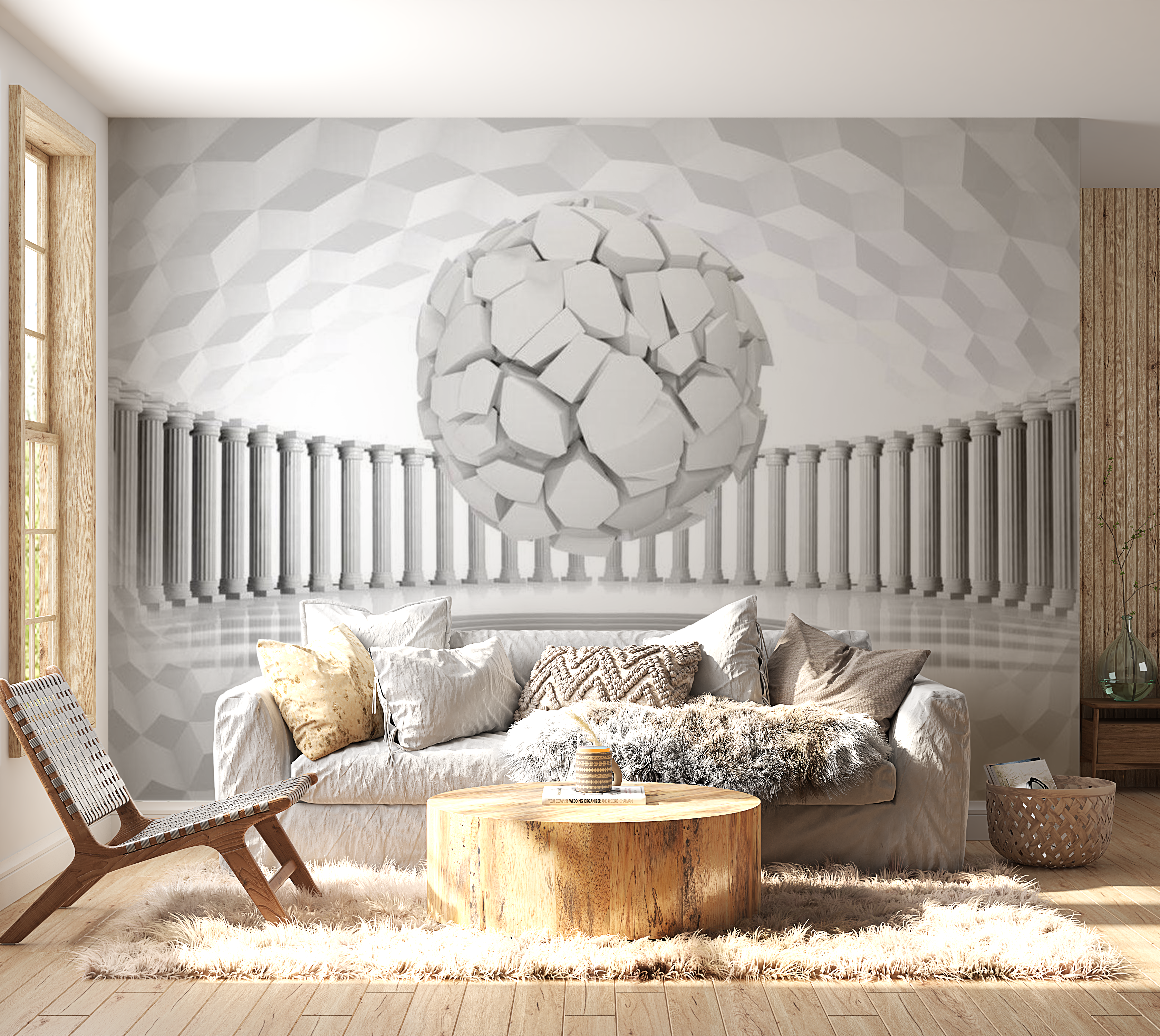 3D Illusion Wallpaper Wall Mural - Serene Symmetry