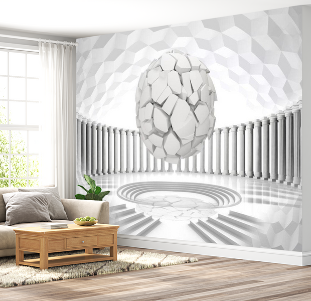 3D Illusion Wallpaper Wall Mural - Hidden Geometry 39"Wx27"H