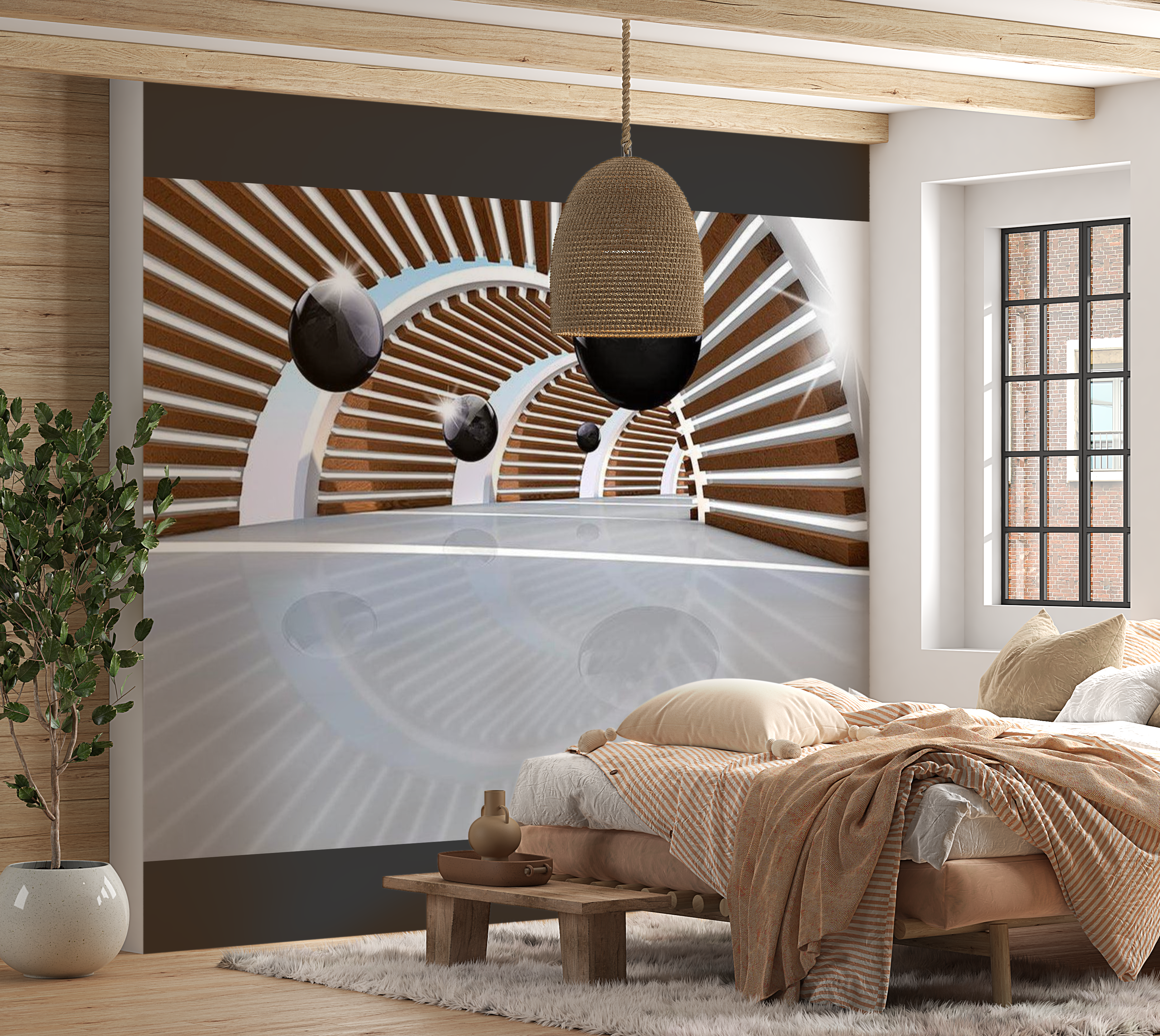 3D Illusion Wallpaper Wall Mural - Sky Tunnel