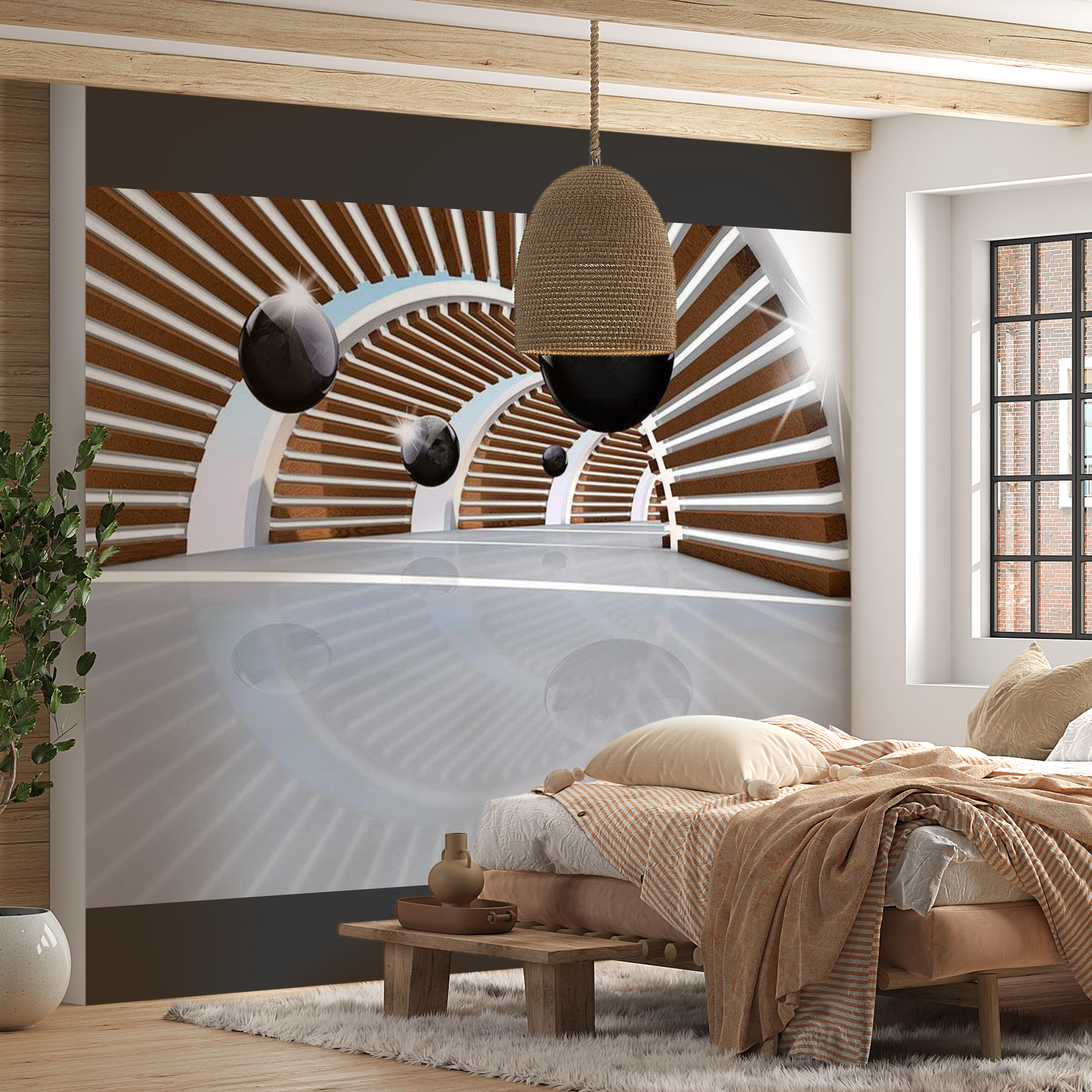 3D Illusion Wallpaper Wall Mural - Sky Tunnel 39"Wx27"H
