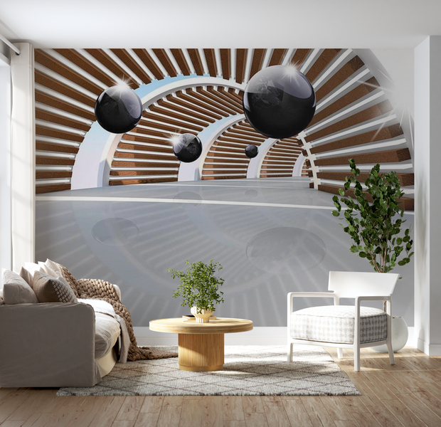 3D Illusion Wallpaper Wall Mural - Sky Tunnel 39"Wx27"H