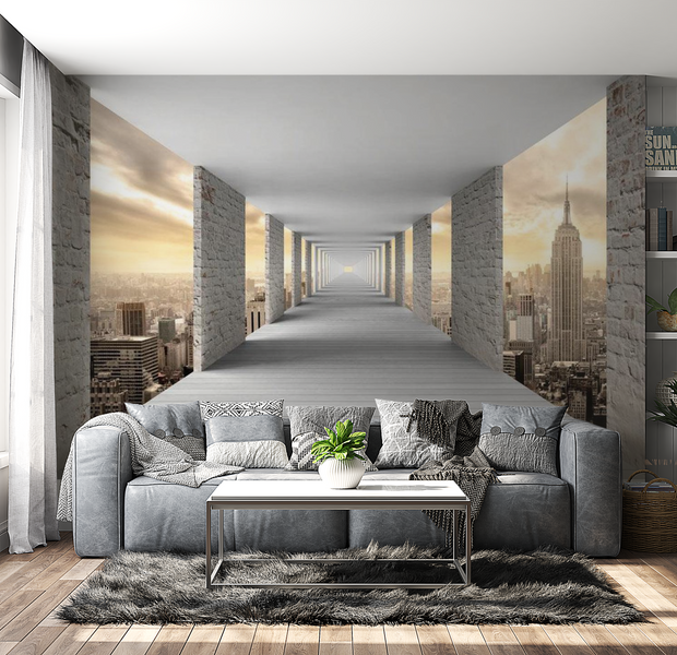 3D Illusion Wallpaper Wall Mural - Skyward Corridor 39"Wx27"H