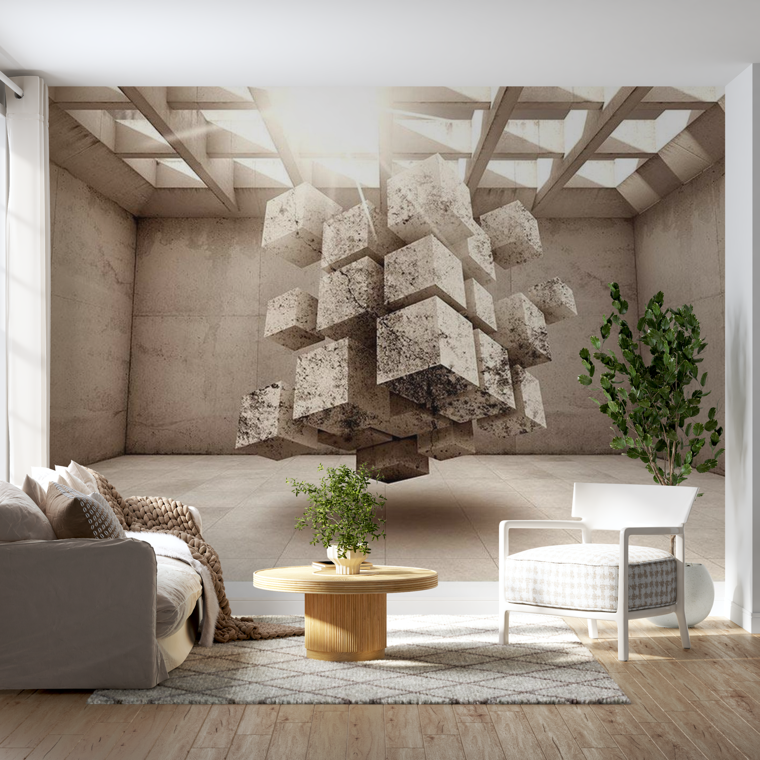 3D Illusion Wallpaper Wall Mural - Prison Of The Space 39"Wx27"H