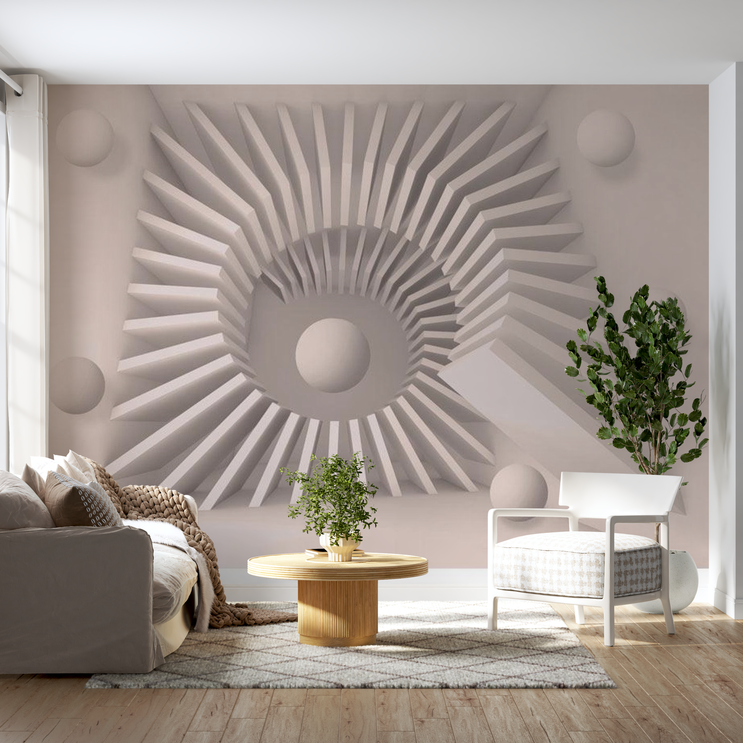 3D Illusion Wallpaper Wall Mural - Sand Chamber 39"Wx27"H