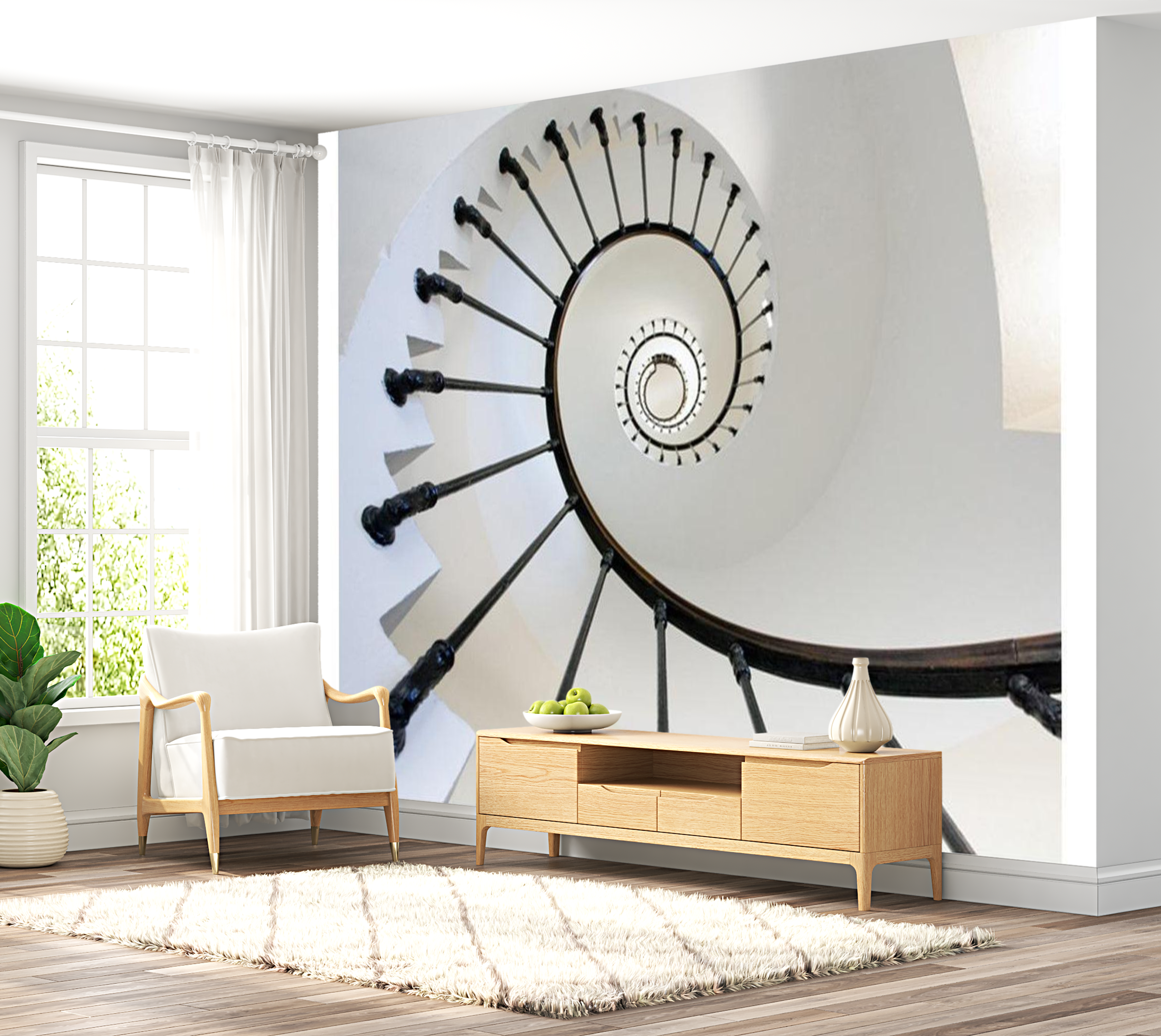 3D Illusion Wallpaper Wall Mural - Stairs To The Sky