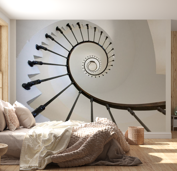 3D Illusion Wallpaper Wall Mural - Stairs Lighthouse 118"Wx90"H