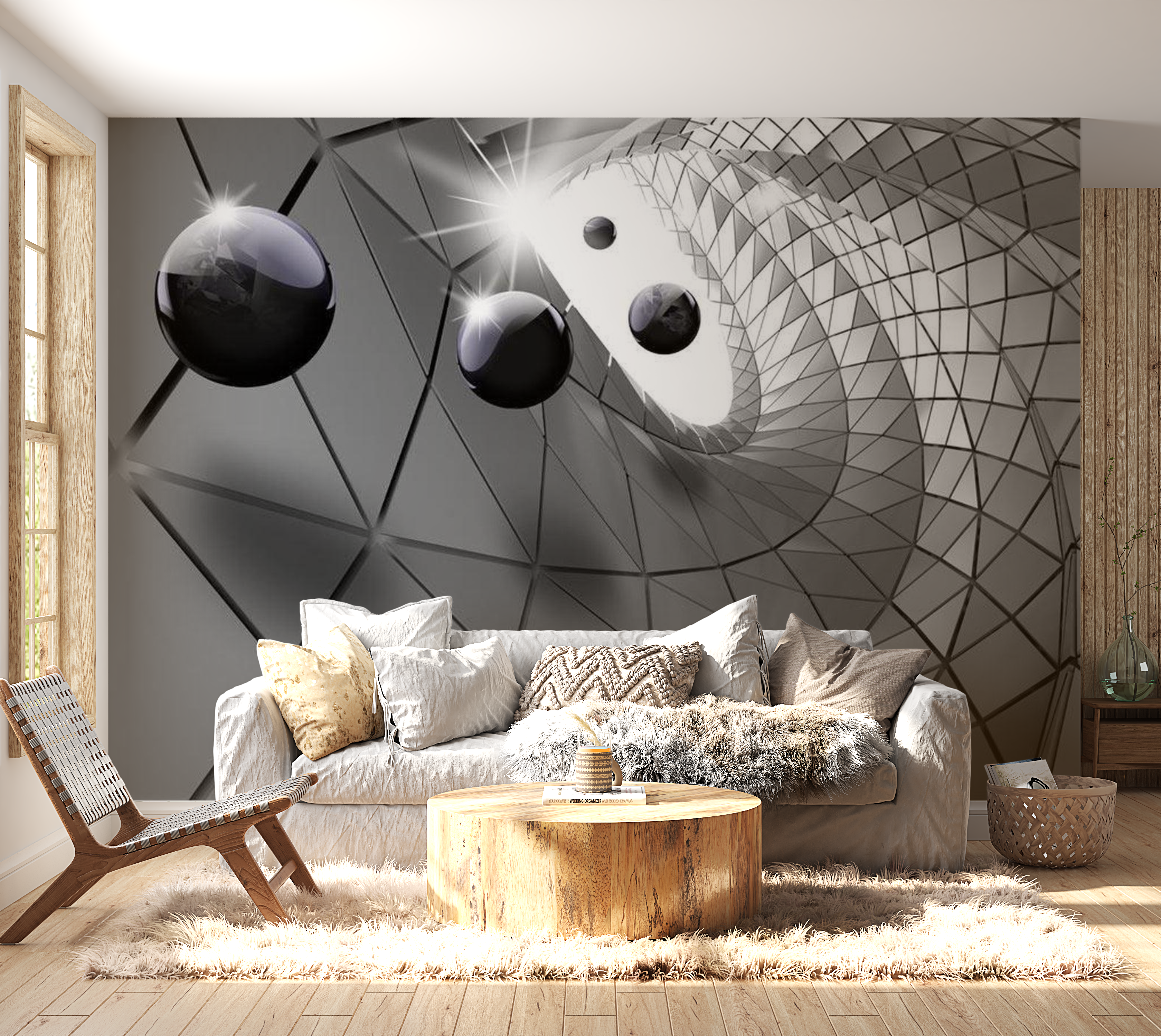 3D Illusion Wallpaper Wall Mural - Steel Illusion