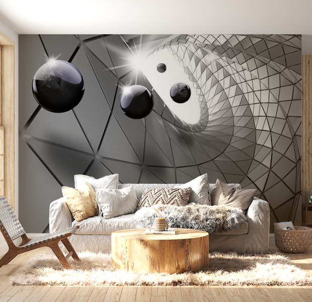 3D Illusion Wallpaper Wall Mural - Steel Illusion