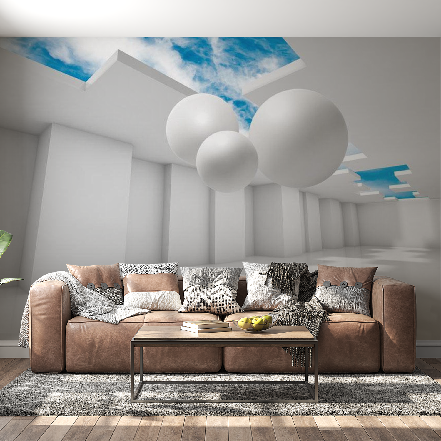 3D Illusion Wallpaper Wall Mural - Architecture Of The Future 39"Wx27"H