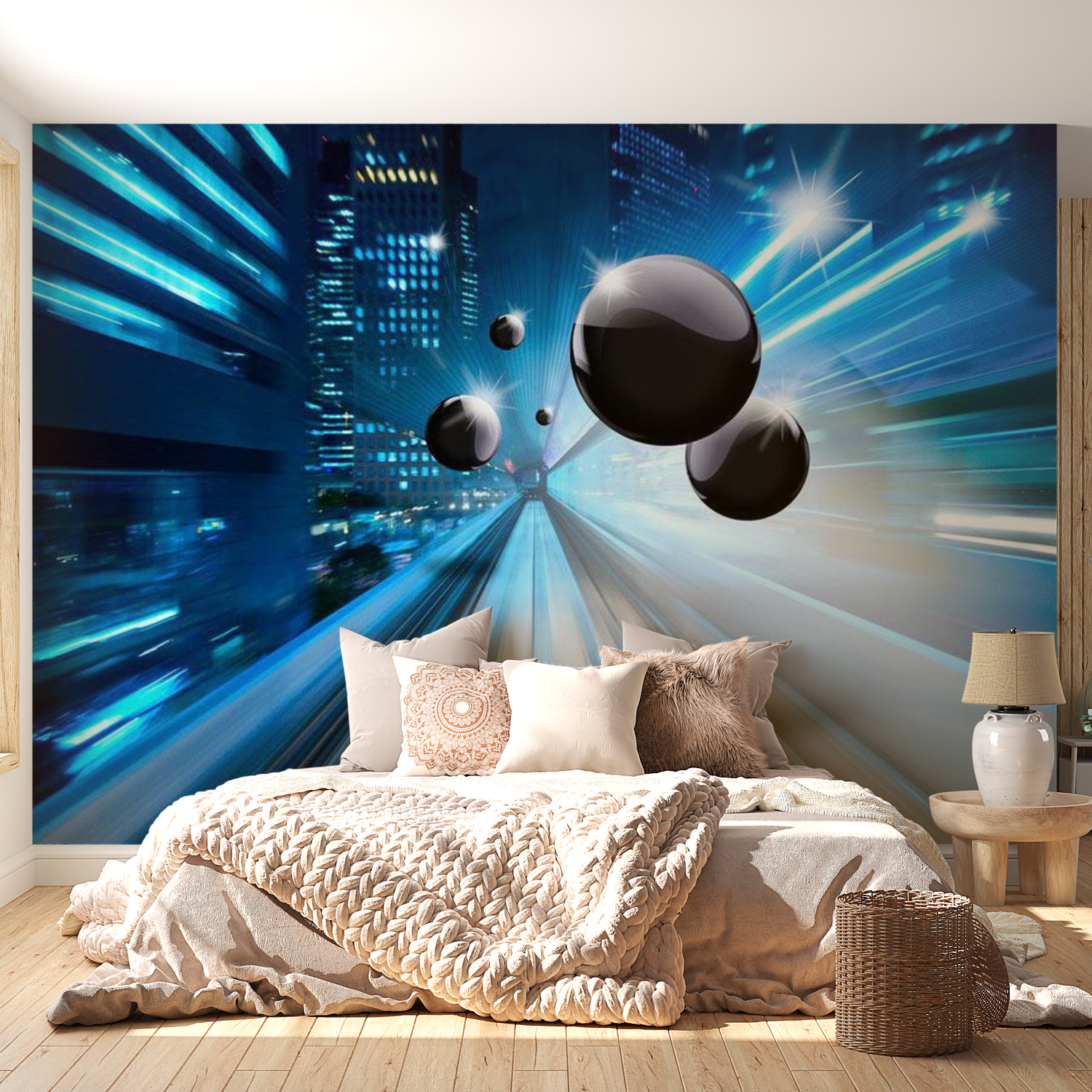 3D Illusion Wallpaper Wall Mural - Time & Space 39"Wx27"H