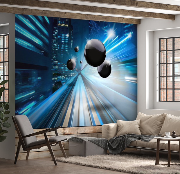 3D Illusion Wallpaper Wall Mural - Time & Space 39"Wx27"H