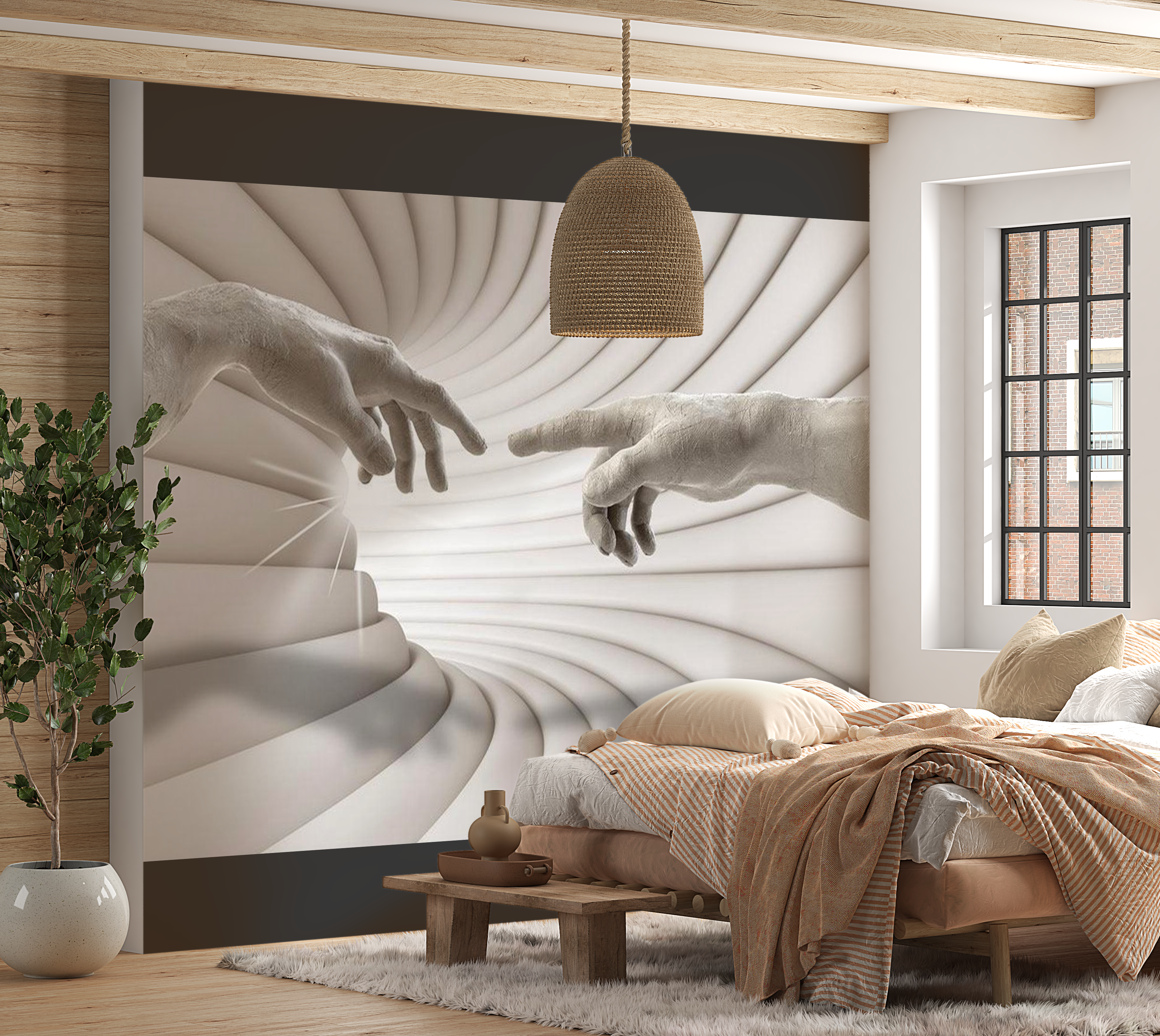 3D Illusion Wallpaper Wall Mural - Touch