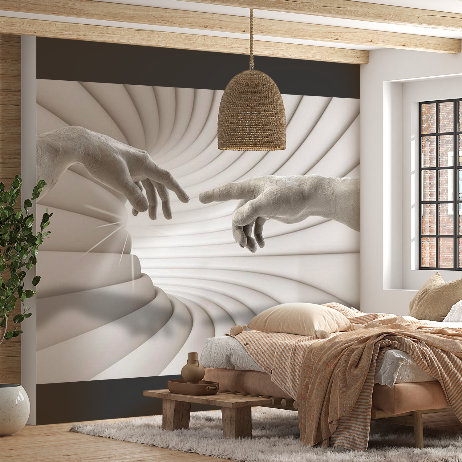 3D Illusion Wallpaper Wall Mural - Touch 39"Wx27"H