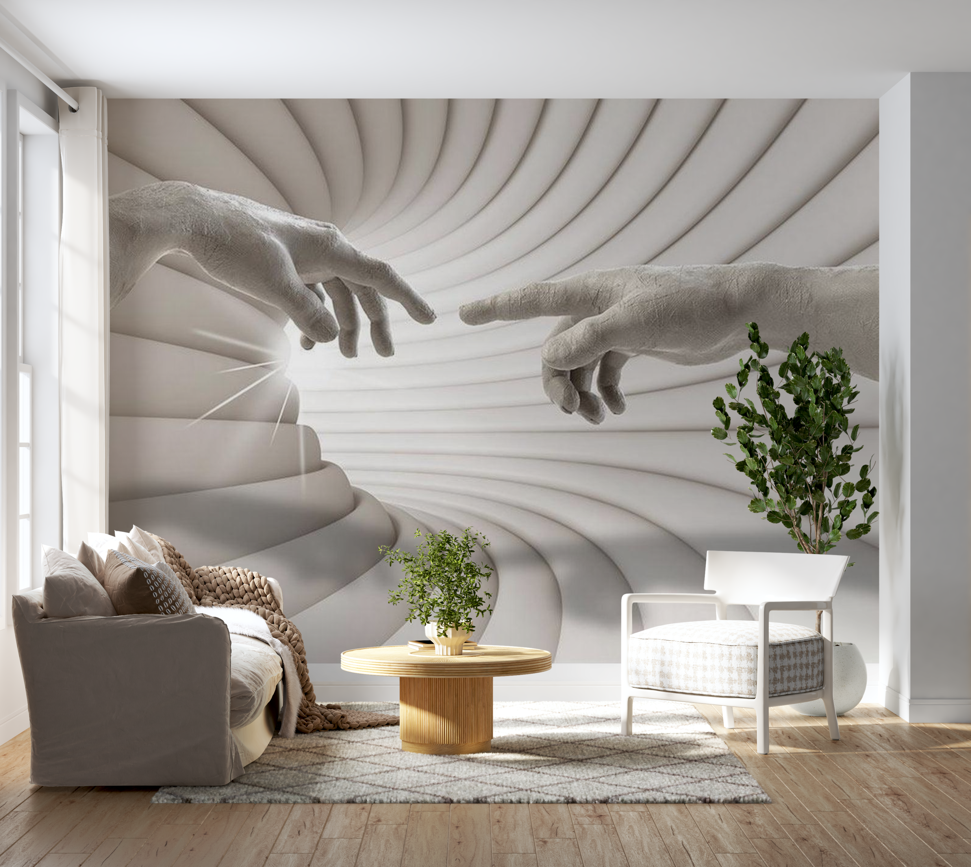 3D Illusion Wallpaper Wall Mural - Touch 39"Wx27"H